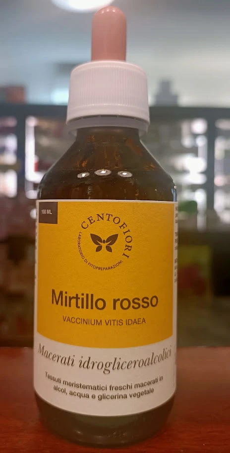 GEMMODERIVATO VACCINIUM VITIS IDAEA - MIRTILLO ROSSO 100 ML CENTOFIORI 3 GEMMODERIVATO VACCINIUM VITIS IDAEA - MIRTILLO ROSSO 100 ML CENTOFIORI